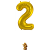 Gouden Folieballon Cijfer 2 - 86 cm